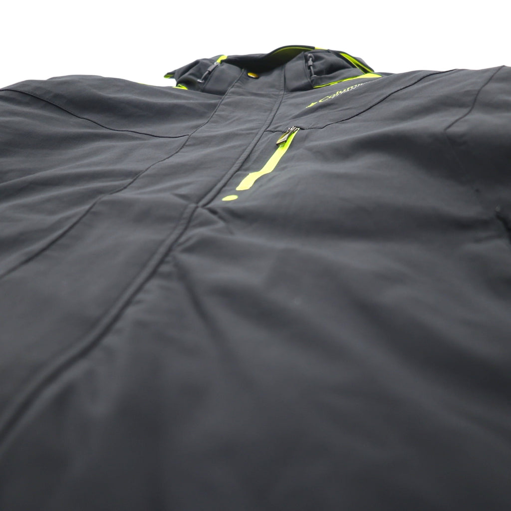 Columbia Omni-Tech Mountain Parka, Medium, Black, Nylon, Waterproof, Windproof, TITANIUM, Drawcord, Retractable Hood, EM4504