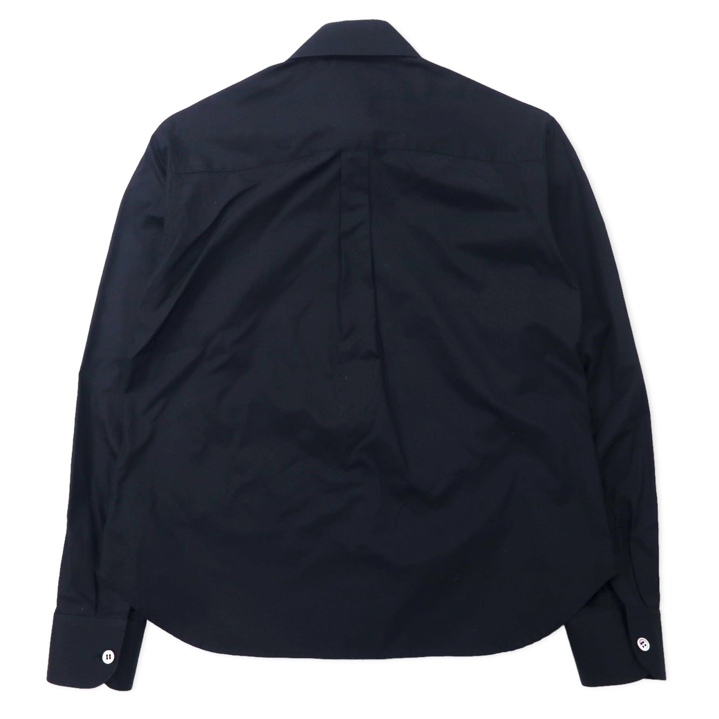 Y's YOHJI YAMAMOTO マリンカラー ドレスシャツ 3 ブラック コットン 丸襟 YE-B09-001日本製