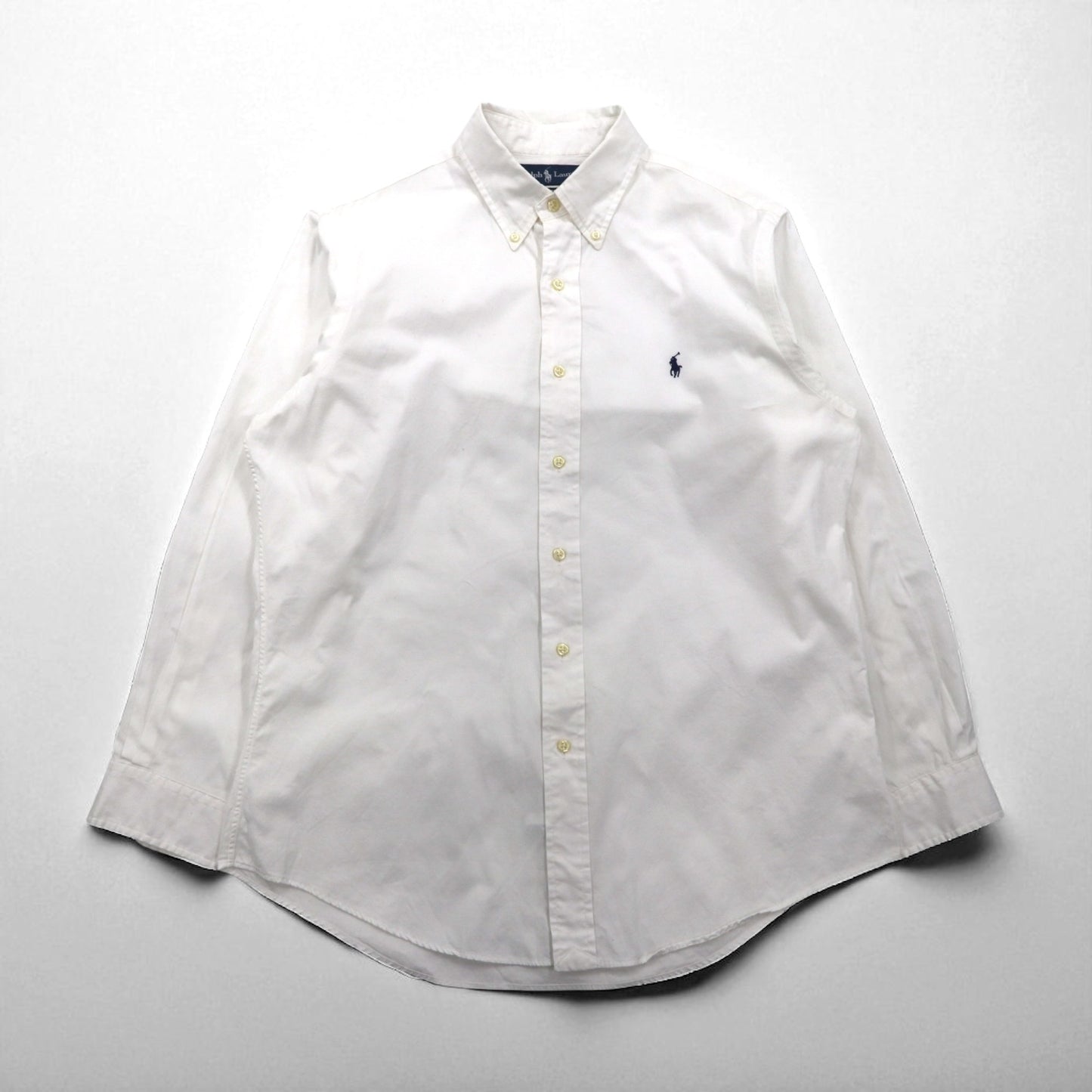 Ralph Lauren 90年代 オックスフォード ボタンダウンシャツ L ホワイト CUSTOM FIT スモールポニー刺繍