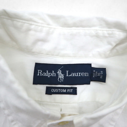 Ralph Lauren 90年代 オックスフォード ボタンダウンシャツ L ホワイト CUSTOM FIT スモールポニー刺繍
