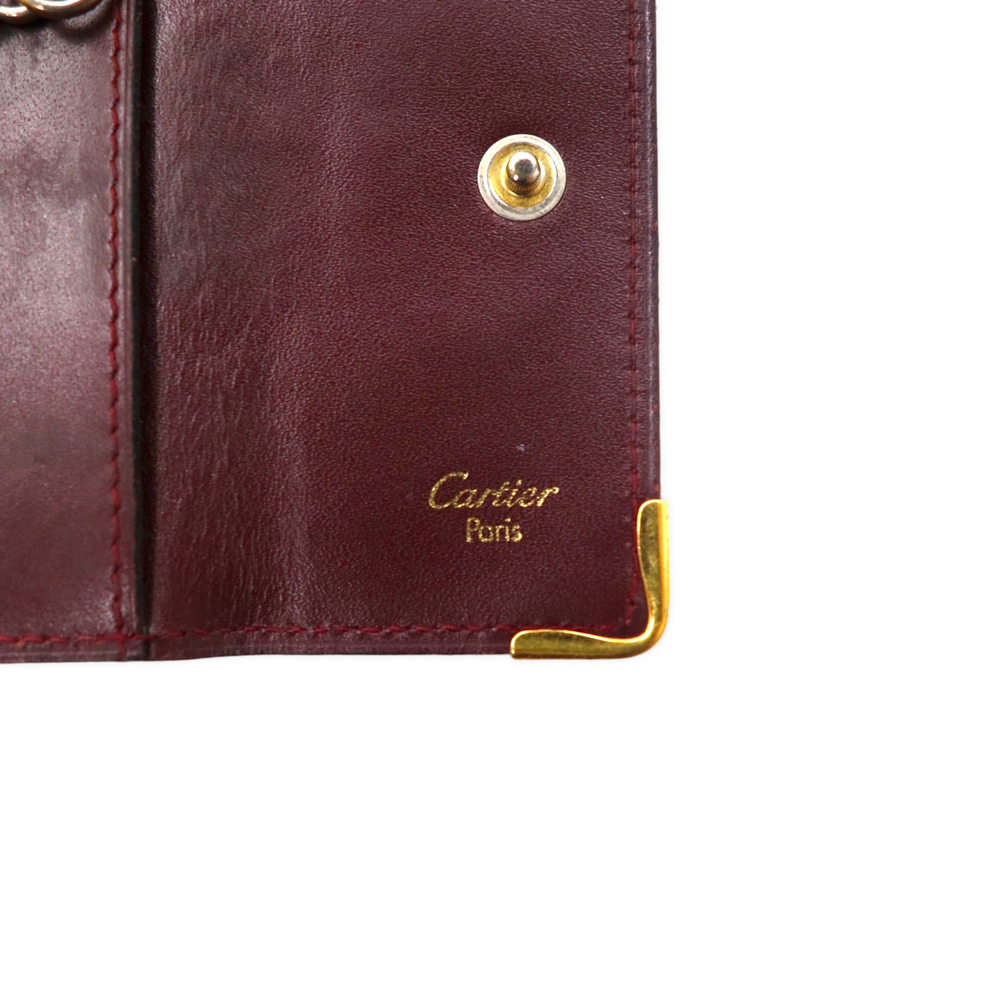 Cartier オールド マストライン 4連 キーケース ボルドー レザー イタリア製