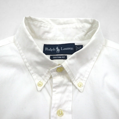 Ralph Lauren 90年代 オックスフォード ボタンダウンシャツ L ホワイト CUSTOM FIT スモールポニー刺繍