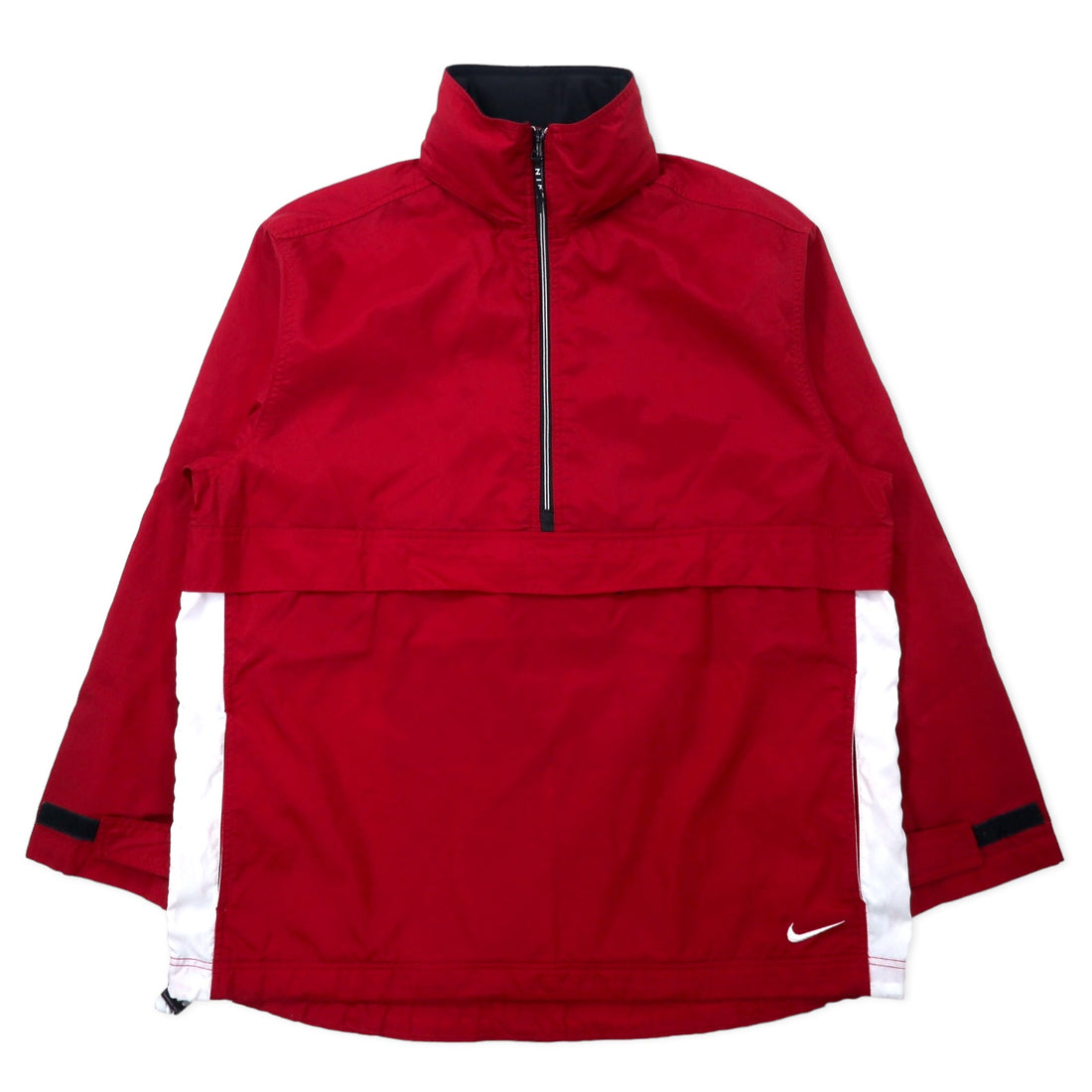 日本然リトテ-古着オンライン-NIKE 90年代 アノラックパーカー L レッド ナイロン フード収納式 黒タグ ビッグサイズ-NIKE 90's Anorak Hoodie L Red Nylon Hoodie Retractable Black Tag Big Size