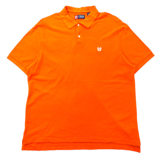 日本然リトテ-古着オンライン-CHAPS ポロシャツ XXL オレンジ コットン ワンポイントロゴ ビッグサイズ-CHAPS Polo Shirt XXL Orange Cotton One Point Logo Big Size