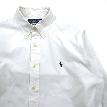 Ralph Lauren 90年代 オックスフォード ボタンダウンシャツ L ホワイト CUSTOM FIT スモールポニー刺繍