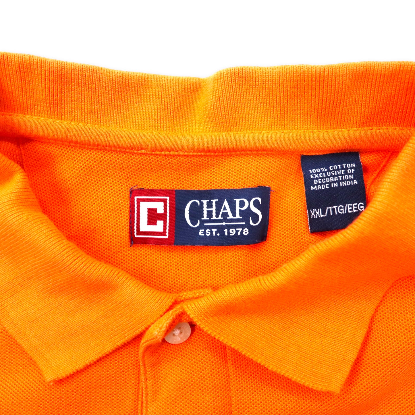 CHAPS ポロシャツ XXL オレンジ コットン ワンポイントロゴ ビッグサイズ