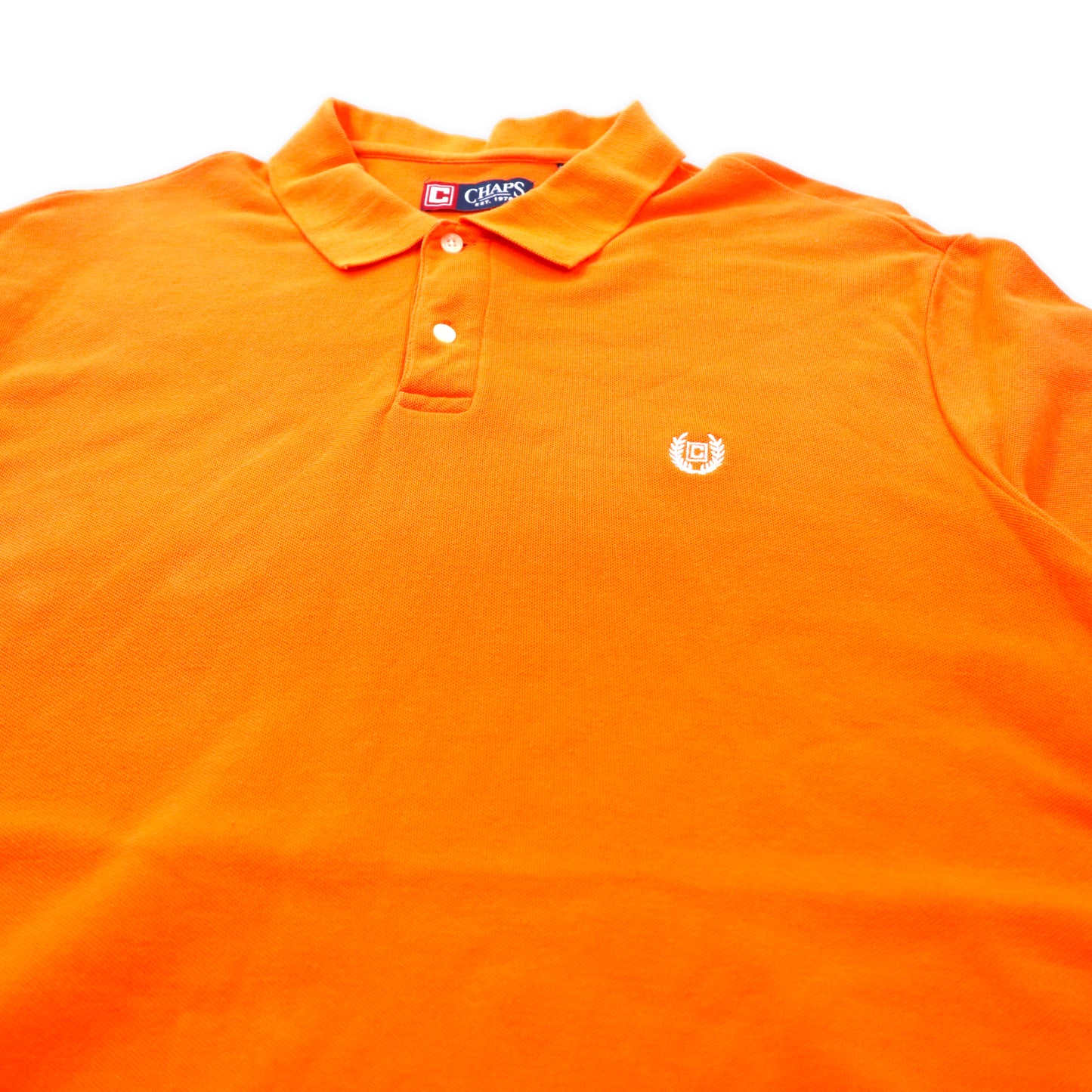 CHAPS ポロシャツ XXL オレンジ コットン ワンポイントロゴ ビッグサイズ