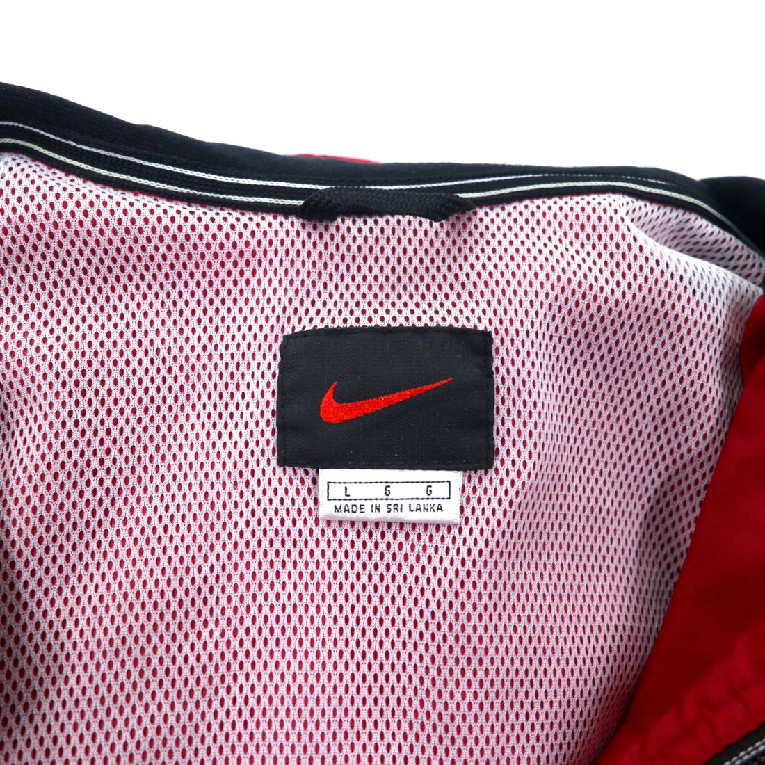 NIKE 90年代 アノラックパーカー L レッド ナイロン フード収納式 黒タグ ビッグサイズ