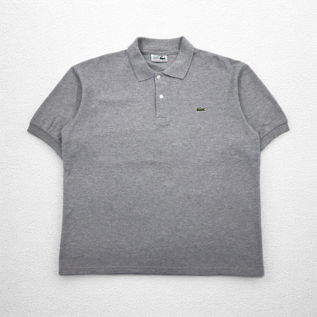 CHEMISE LACOSTE Made in France 70s French Lacoste Polo Shirt 2XL Grey Pique Single Logo