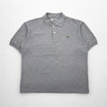CHEMISE LACOSTE Made in France 70s French Lacoste Polo Shirt 2XL Grey Pique Single Logo