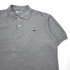 CHEMISE LACOSTE Made in France 70s French Lacoste Polo Shirt 2XL Grey Pique Single Logo