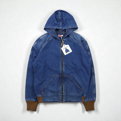 LEVI'S VINTAGE CLOTHING ( LVC ) デニム フーデッドジャケット ジップパーカー M  オレンジタブ ORANGE TAB HOODED JACKET A2217-0000 未使用品 TALONジップ デカ五角形 ARCHIVES