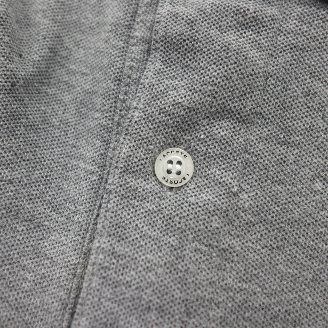 CHEMISE LACOSTE Made in France 70s French Lacoste Polo Shirt 2XL Grey Pique Single Logo