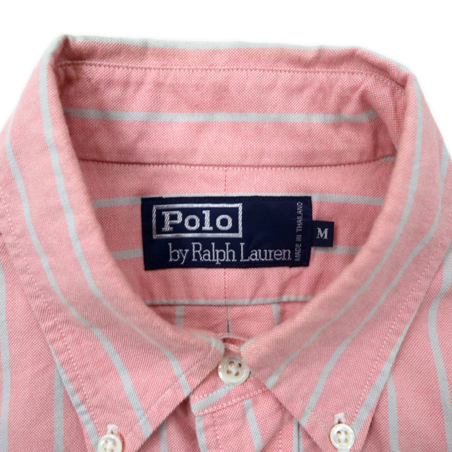 Polo by Ralph Lauren オックスフォード ボタンダウンシャツ M ピンク ストライプ コットン スモールポニー刺繍