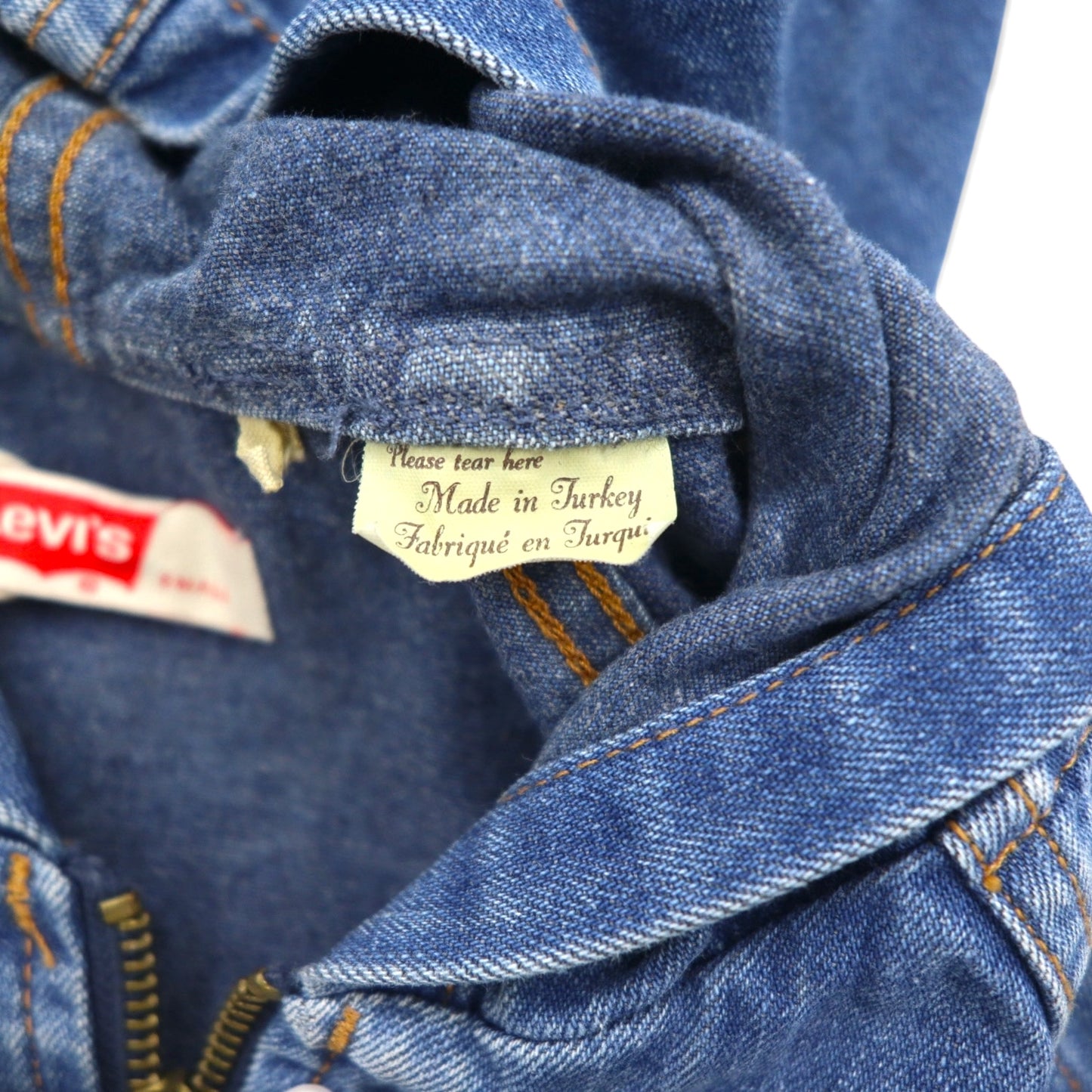 LEVI'S VINTAGE CLOTHING ( LVC ) デニム フーデッドジャケット ジップパーカー M  オレンジタブ ORANGE TAB HOODED JACKET A2217-0000 未使用品 TALONジップ デカ五角形 ARCHIVES