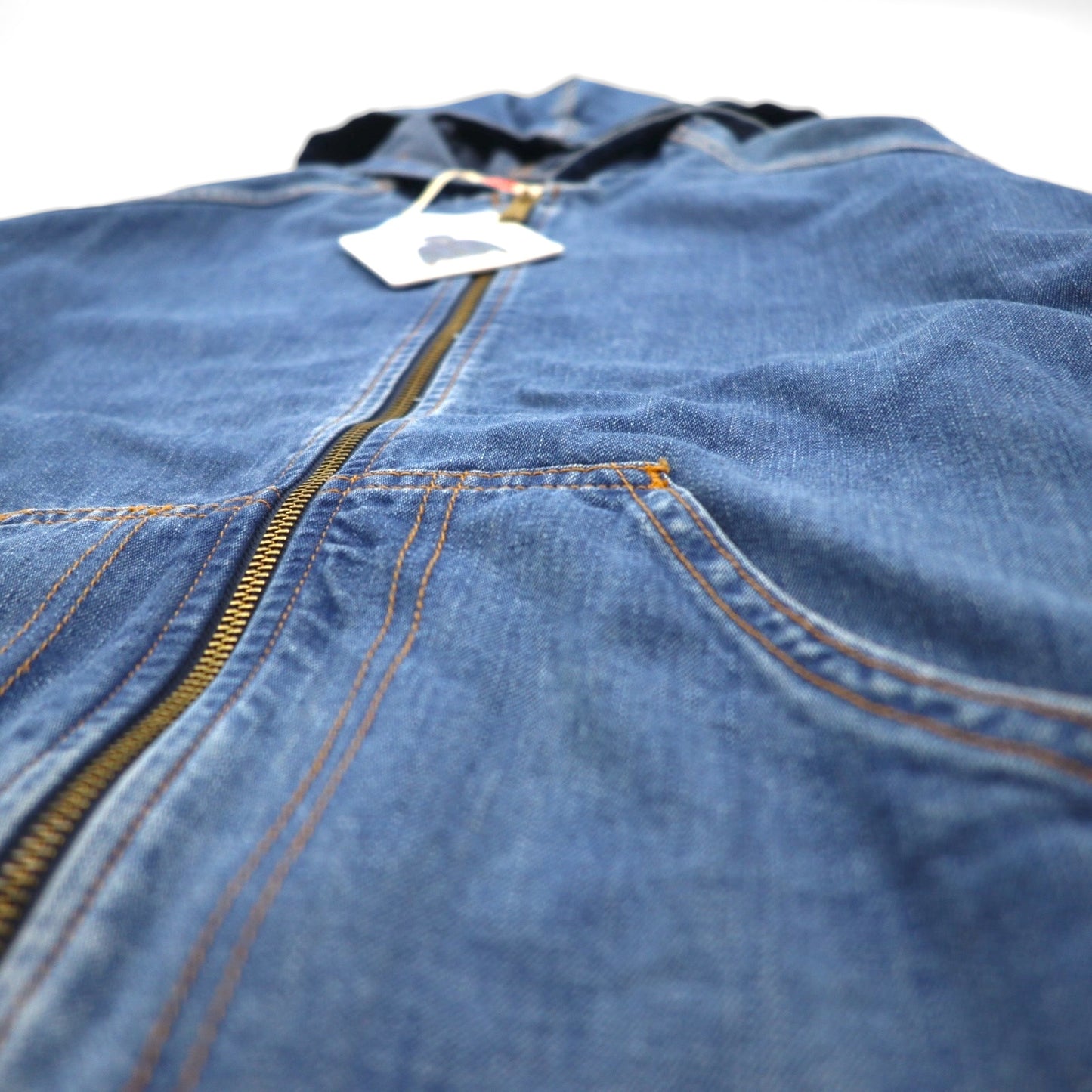 LEVI'S VINTAGE CLOTHING ( LVC ) デニム フーデッドジャケット ジップパーカー M  オレンジタブ ORANGE TAB HOODED JACKET A2217-0000 未使用品 TALONジップ デカ五角形 ARCHIVES