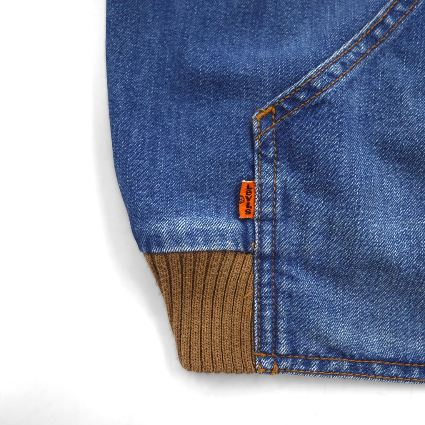 LEVI'S VINTAGE CLOTHING ( LVC ) デニム フーデッドジャケット ジップパーカー M  オレンジタブ ORANGE TAB HOODED JACKET A2217-0000 未使用品 TALONジップ デカ五角形 ARCHIVES