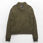 Polo by Ralph Lauren Shawl Collar Sweatshirt, S, Khaki, Cotton, Small Pony Embroidery