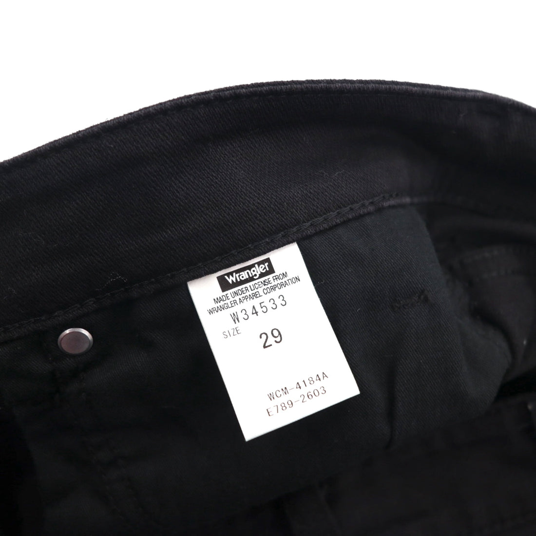 Wrangler 5-Pocket Straight Denim Pants, Jeans, Size M, Black, Stretch, W34533