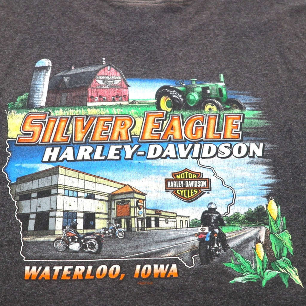 HARLEY DAVIDSON 両面プリント Tシャツ 3XL グレー SILVER EAGLE ニカラグア製