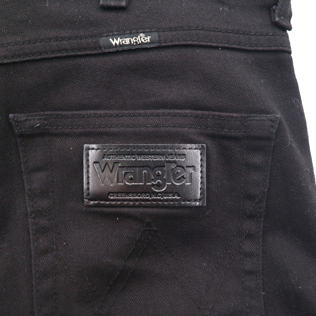 Wrangler 5-Pocket Straight Denim Pants, Jeans, Size M, Black, Stretch, W34533