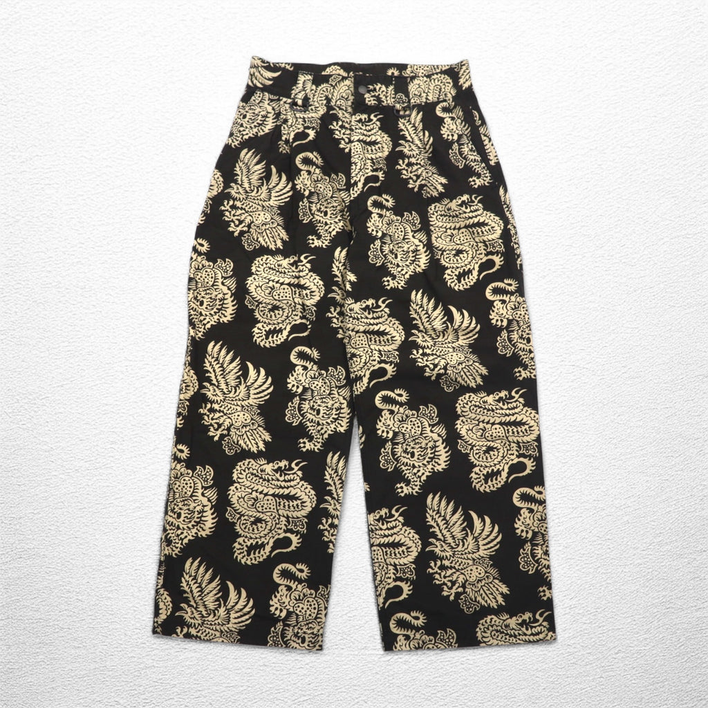 blackmeans × Zepanese Club × 寅壱 TZB LONG PANTS イージーパンツ L ブラック 総柄 1813 22AW