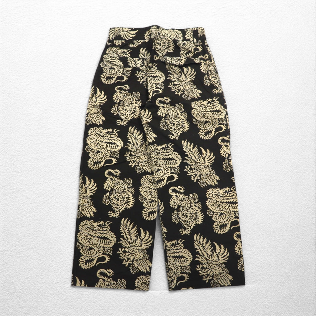 blackmeans × Zepanese Club × 寅壱 TZB LONG PANTS イージーパンツ L ブラック 総柄 1813 22AW