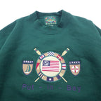 Made in the USA 90s CAMP DAVID Sweatshirt XL Green Embroidered GREAT LAKES Cotton Fleece Lining