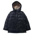 日本然リトテ-古着オンライン-BURBERRY 2WAY ダウンジャケット ダウンベスト S ブラック ナイロン フード着脱式 袖着脱式 ワンポイントロゴ刺繍 裏地ノバチェック-BURBERRY 2WAY PUFFER JACKET PUFFER VEST S Black Nylon HOODIE DETACHABLE Sleeve Wear Detached Type One Point Logo Embroidery Lining Checked