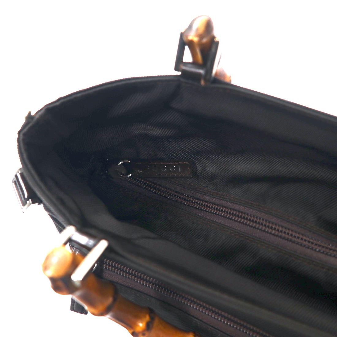 GUCCI Bamboo Handbag One Shoulder Bag Brown Nylon 000 2122 0506 Made in Italy