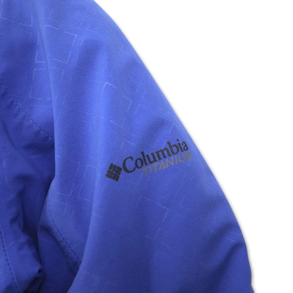 Columbia Titanium OMNI-HEAT OMNI-TECH Mountain Parka XL Blue Nylon Waterproof Detachable Hood Heli-Honey Jacket SL4013