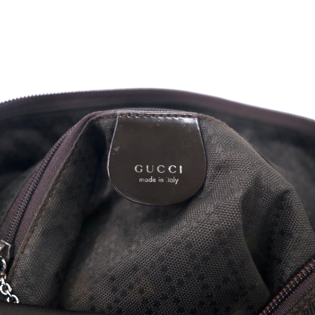 GUCCI Bamboo Handbag One Shoulder Bag Brown Nylon 000 2122 0506 Made in Italy