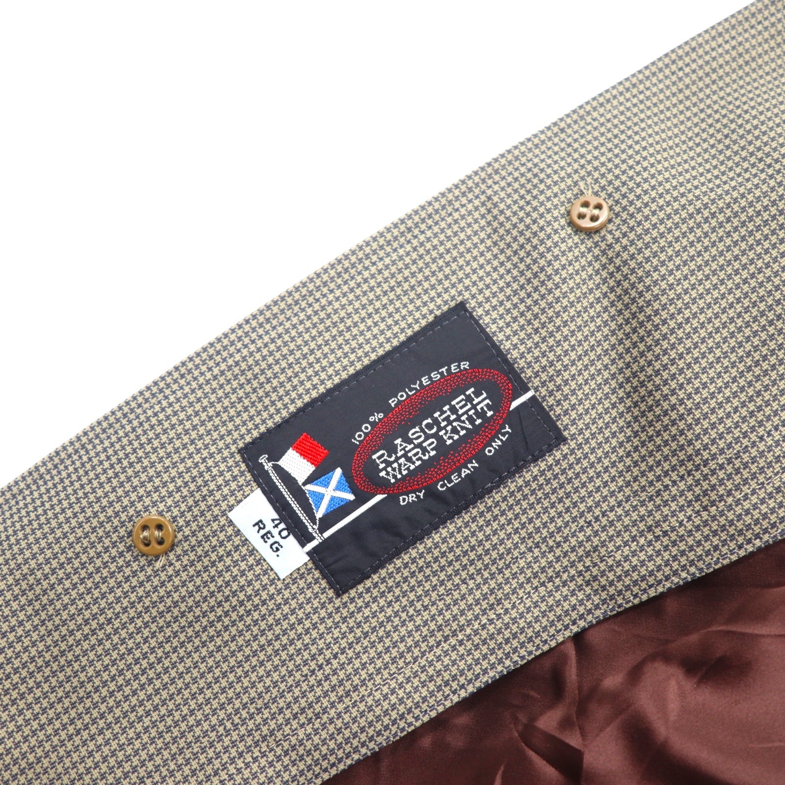 80s Neiman-Marcus Glen Check Balmacaan Coat Size 40 Gray Beige RASCHEL WARP KNIT