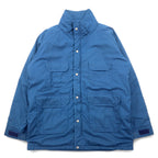 日本然リトテ-古着オンライン-Woolrich 80年代 USA製 インサレーションジャケット L ナイロン ブルー ダブルジップ 裏地チェック 中綿 ドローコード-Woolrich 80's USA Made Puffer Jacket L Nylon Blue Double Zip Lining Checked Filling Drawcord