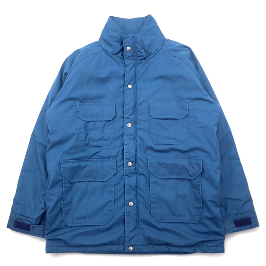 Woolrich 80年代 USA製 インサレーションジャケット L ナイロン ブルー ダブルジップ  裏地チェック 中綿 ドローコード