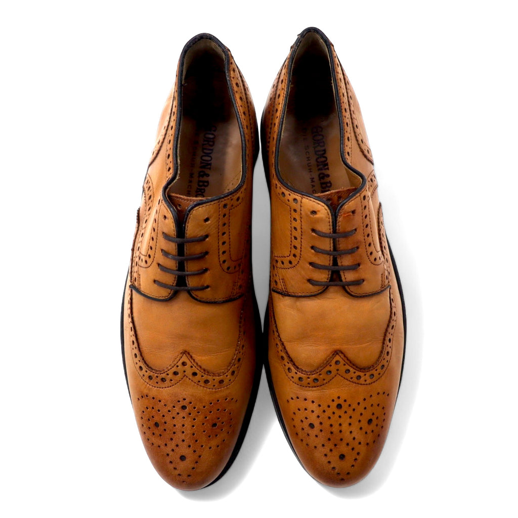GORDON &amp; BROS. Medallion Wingtip Country Shoes, 26cm, Brown Leather