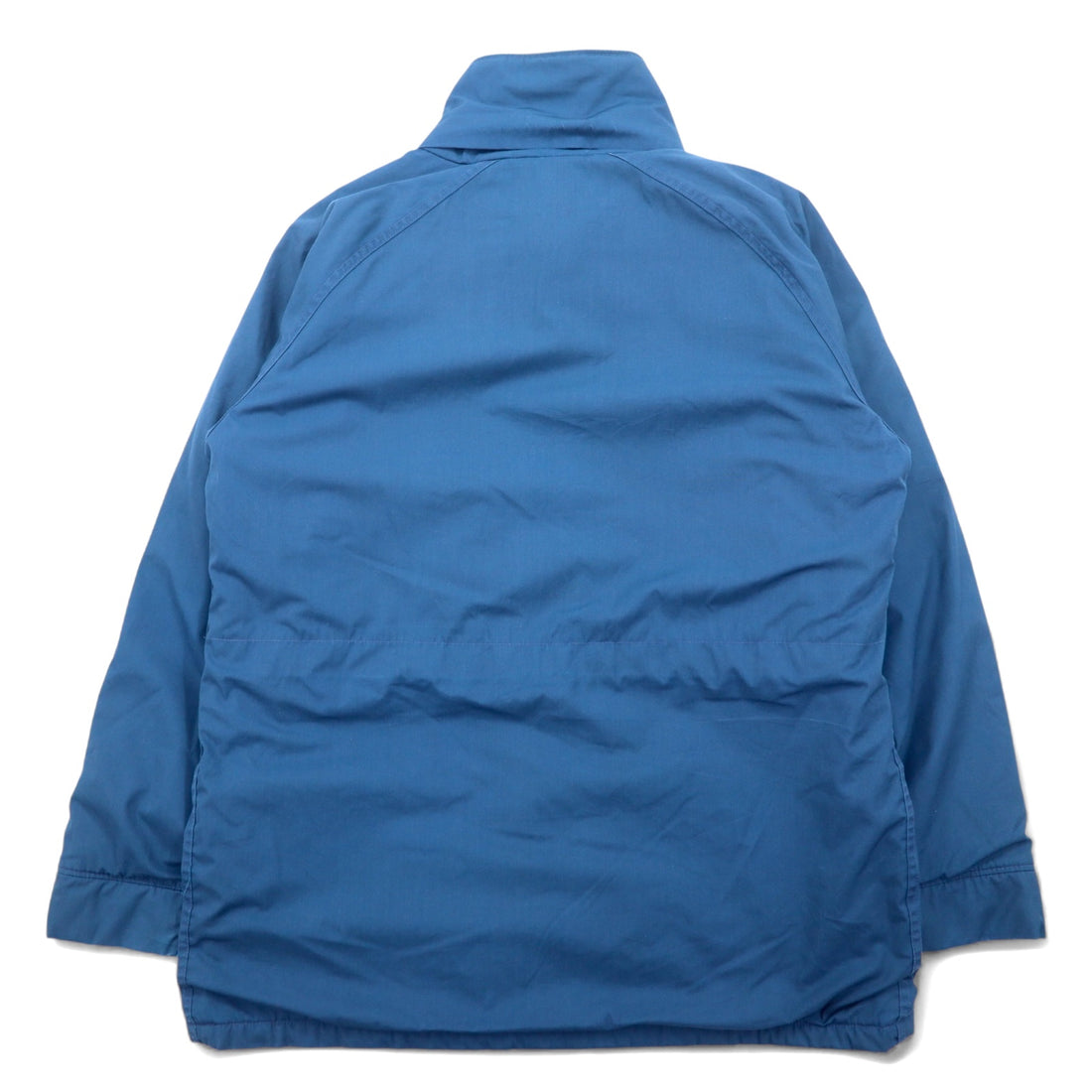 Woolrich 80s USA made insulation jacket L nylon blue double zip lining check padding drawcord