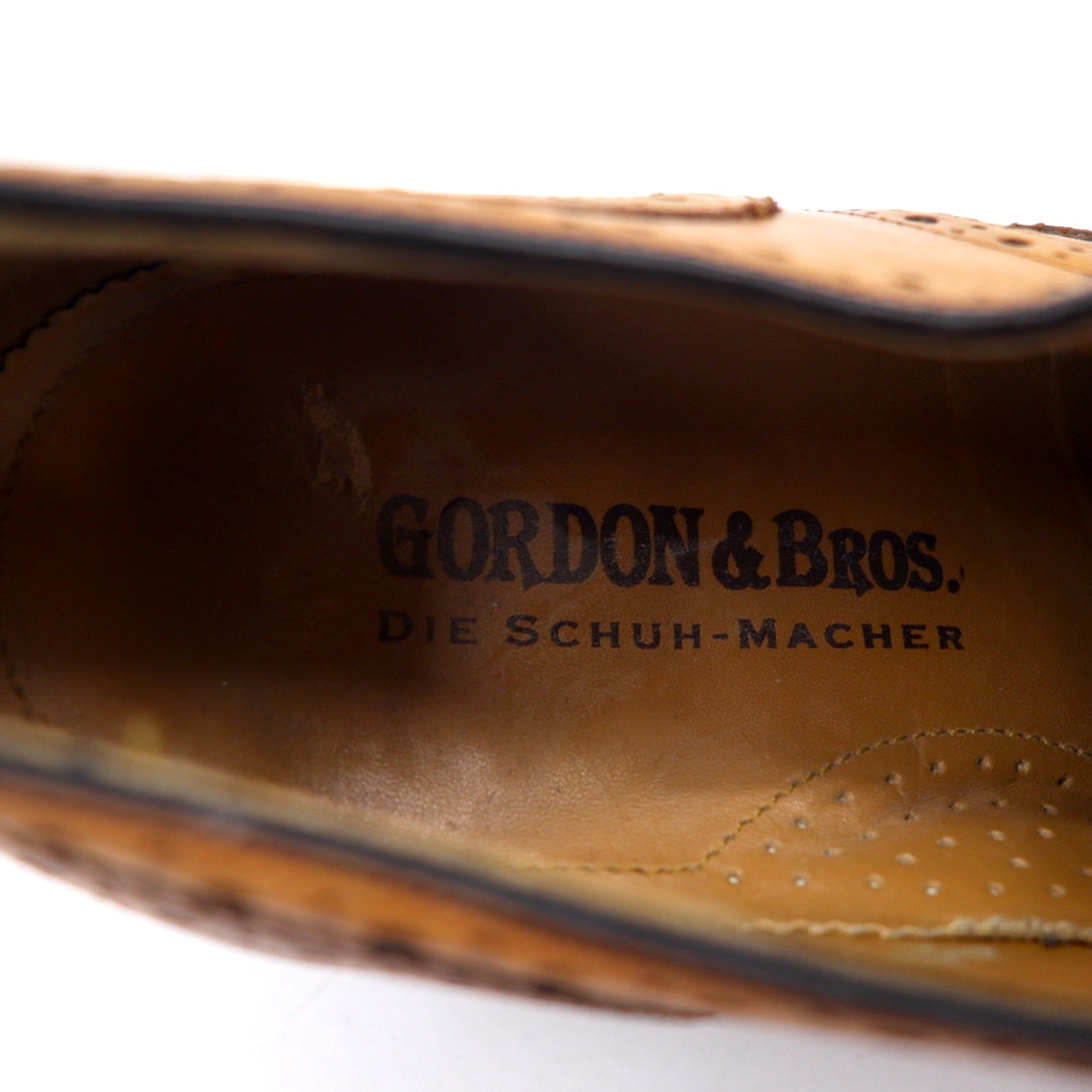 GORDON &amp; BROS. Medallion Wingtip Country Shoes, 26cm, Brown Leather