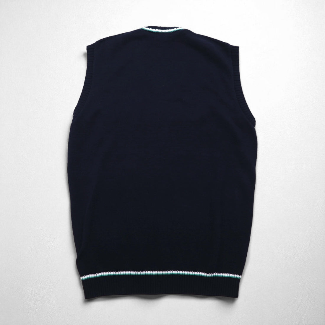 LACOSTE フランス製 チルデンニット Vネック ベスト L ネイビー ケーブル編み アイビー