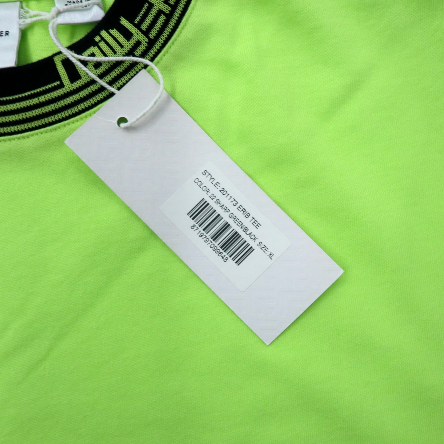 DAILY PAPER オーバーサイズ リブネックTシャツ XL グリーン コットン ERIB TEE 201173 ポルトガル製 未使用品