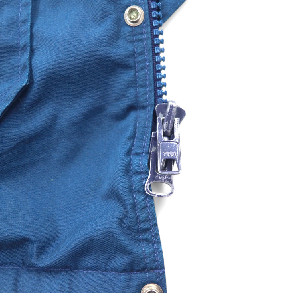 Woolrich 80s USA made insulation jacket L nylon blue double zip lining check padding drawcord