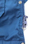 Woolrich 80s USA made insulation jacket L nylon blue double zip lining check padding drawcord