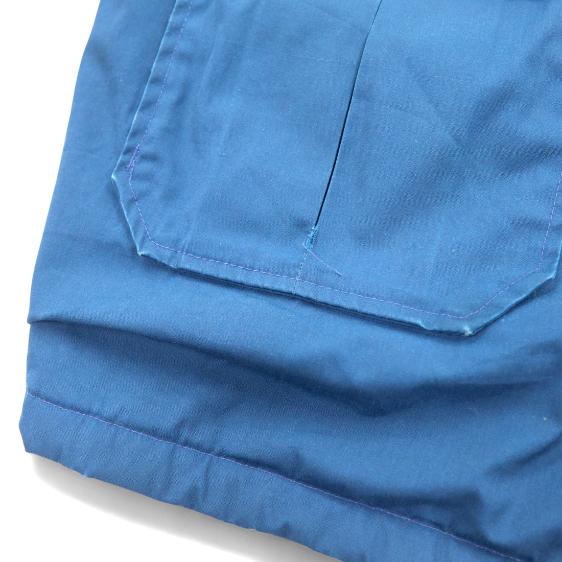 Woolrich 80s USA made insulation jacket L nylon blue double zip lining check padding drawcord
