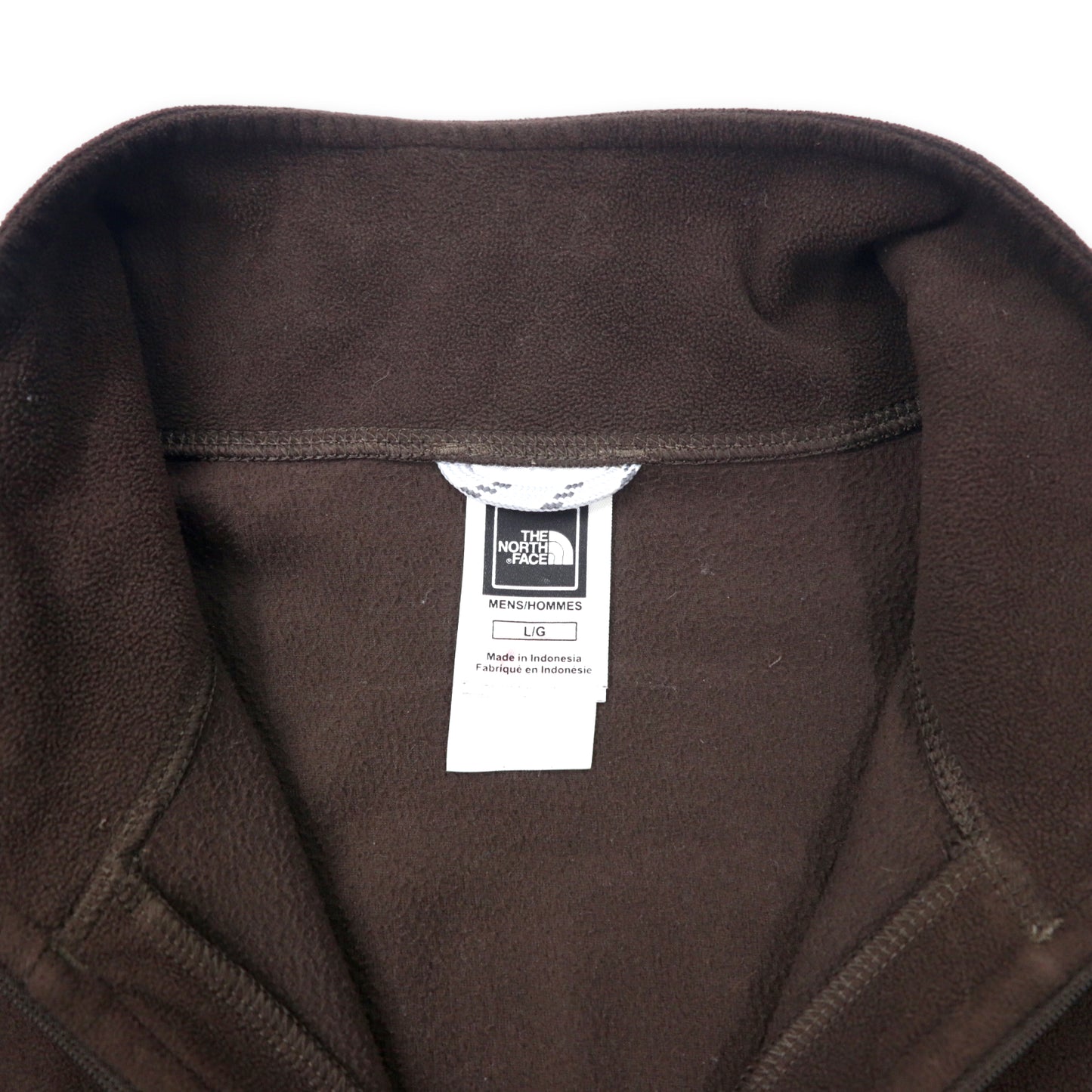 THE NORTH FACE Half Zip FLEECE Jacket L Brown Polyester One Point