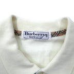 Burberrys Made in England Nova Check Polo Shirt, Large, Cream, Cotton