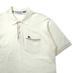 Burberrys Made in England Nova Check Polo Shirt, Large, Cream, Cotton