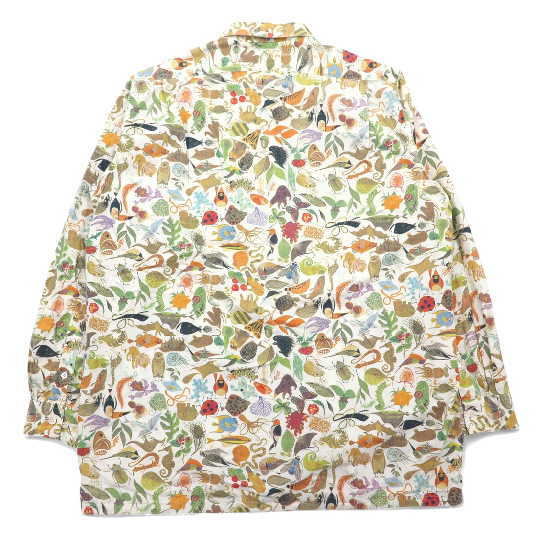 BRU NA BOINNE Biology Shirt Jacket M White Cotton All-over Pattern 4202 Made in Japan