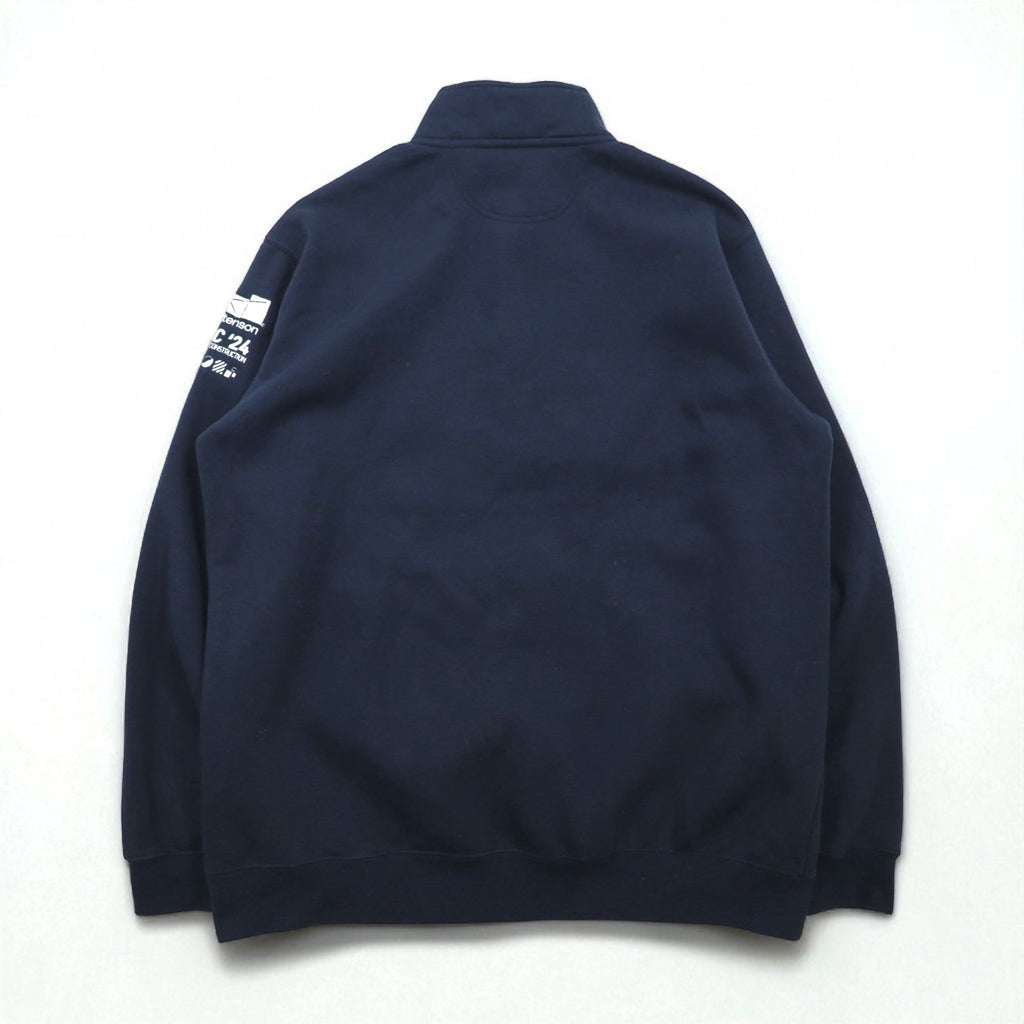 Carhartt Half-Zip Sweatshirt, Navy, Size XL, Loose Fit, Midweight, Front Pocket, Quarter-Zip Mock-Neck Sweatshirt (105294), US Brand, Embroidery