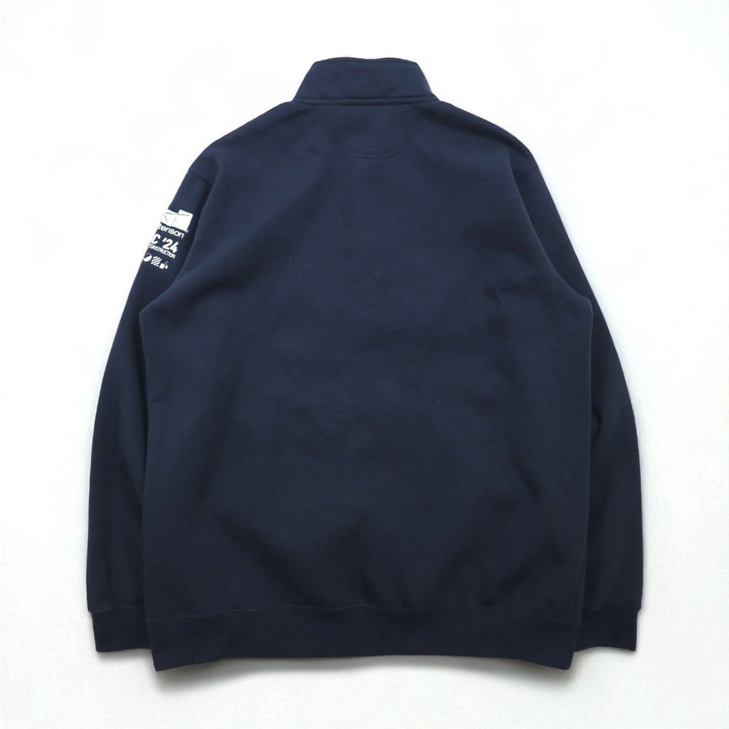 carhartt ハーフジップ スウェット トレーナー XL ネイビー Loose Fit Midweight フロントポケット Quarter-Zip Mock-Neck Sweatshirt 105294 US企業 刺繍
