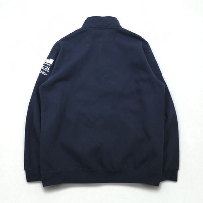 carhartt ハーフジップ スウェット トレーナー XL ネイビー Loose Fit Midweight フロントポケット Quarter-Zip Mock-Neck Sweatshirt 105294 US企業 刺繍